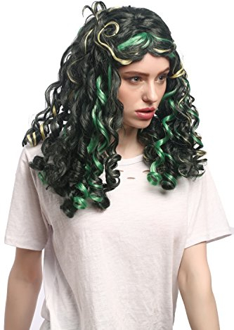 WIG ME UP - 91200-ZA97A-ZA96 Perücke Karneval Fasching Barock Renaissance Locken Braun Blond Strähnen Mittelscheitel Neptun