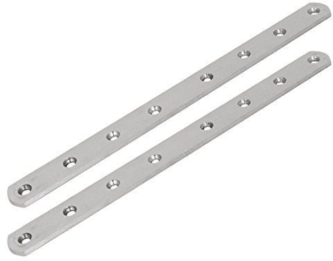 sourcing map 300mmx25mmx4mm Placas De Reparación De Fijación Plana Recta De Acero Inoxidable, Soportes 2Pcs