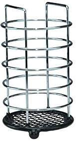Apollo Dipped Black Utensil Holder, Chrome