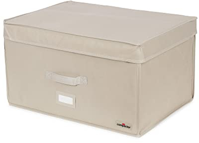 Compactor Space Saving Rigid Vacuum Storage Box, Size Large, 150 Litre, 55 x 40 x 30cm, Life 2.0 Range, Beige, RAN7117