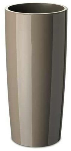 Floralo e. K. Pflanztopf Teramo rund 52 cm hoch x 25 cm, Taupe hochglänzend, mit herausnehmbarem Pflanzeinsatz - Blumentopf Pflanzgefäß Topf Pflanztopf Übertopf Pflanzsäule