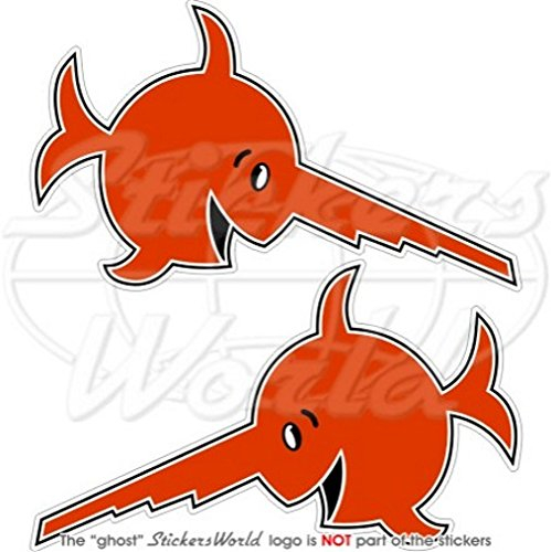 Lachen Sägefisch Deutsche U-Boot Emblem 2. Weltkrieg 13,7 cm (Bügellänge 137 mm) Vinyl Sticker, Aufkleber X2