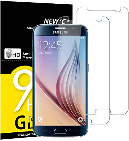 NEW'C 2 Stück für Samsung Galaxy S6 für Panzerglas, Frei von Kratzern, 9H Härte, HD Displayschutzfolie, 0.33mm Ultra-klar, Ultrabeständig