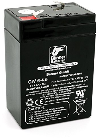 Banner Batterie Stand by Bull 6 Volt 4,5Ah Typ GiV 06-4.5 Akku Notstrombatterie