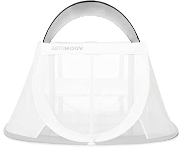 AeroMoov Instant-Reisebett Sonnenblende UV50+ - Schlafen und Spielen im Freien - Klettband - 112 x 60 x 25 cm - Weiß