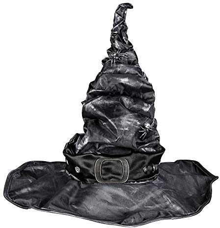 Widmann 05805 - Deluxe Hexen Hut, mit Spinnen, Schwarz, Hut, Kopfschmuck, Accessoire, Karneval, Mottoparty, Halloween