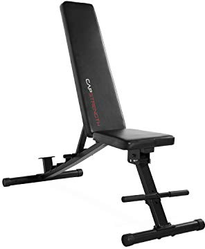 CAP Economy Adjustable Utility Bench, 6 Positions, Foldable, Black