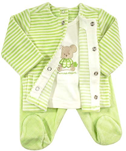 Mayoral Unisex Nicki-Baby-Set Hose & Jacke grün gestreift, Gr. 68 (68)
