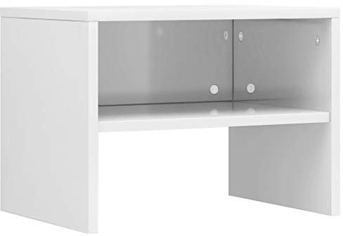 vidaXL Nachttisch mit offenem Fach Nachtschrank Beistelltisch Telefontisch Couchtisch Nachtkommode Nachtkonsole Hochglanz-Weiß 40x30x30cm Holzwerkstoff