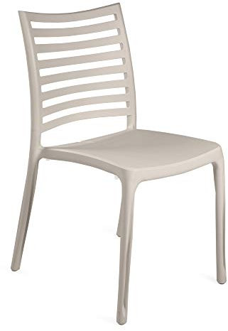 Ondis24 Gartenstuhl Weekend Stapelstuhl Garten, Campingstuhl Outdoor, Bistrostuhl Kunststoff, Gartenmöbel Stuhl Terrasse (Gartenstuhl, Leinen)