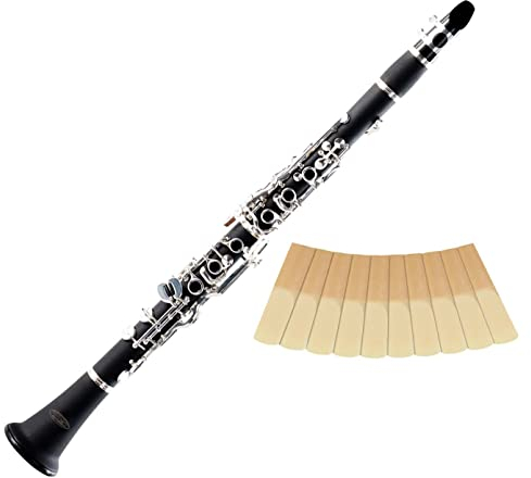 Classic Cantabile CLK-20 Bb-Klarinette 2.5 Reed Set - Bb-Stimmung - Deutsche-Griffweise - Spar-Set inkl. 10 Stück Klarinetten-Blätter, Stärke 2.5