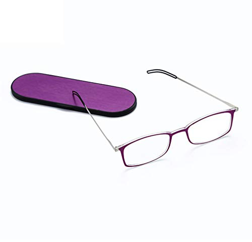 Bunte ultradünne Lesebrille, Blaulicht-Schutzbrille mit Vergrößerungsstärke, UV 400-Schutz, PC-Rahmen, PC-Linse, Edelstahl-Bügel