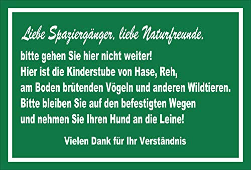 Melis-Folienwerkstatt Schild Wildtiere Nicht weiter gehen - 15x10cm - 3mm Hartschaum – 20 VAR S00359-109-E