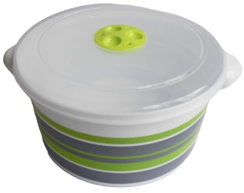 Tredoni 3L Mikrowellen-Topfwanne mit belüftetem Deckel - Heizkochen Dampfgartopf (3 Liter)