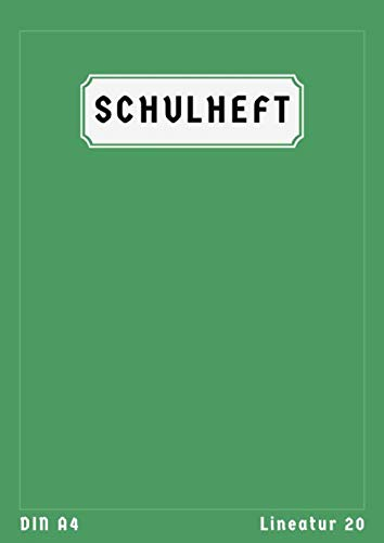 Lineatur 20 Din A4: Schulheft A4 Lineatur 20 Blanko Ohne Rand | 50 Blatt | Blankoheft A4 | Schreibheft 20 | Homeschooling und Schulanfang | Grün