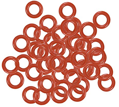 sourcing map 50 Stk. Silikon O Ring VMQ Dichtung 7 mm Außen 4 mm Innen 1,5 mm Breite Rot