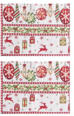 2st Weihnachts-tischsets Tischsets Für Das Abendessen Elch Tischsets Matte Krippendekoration Bestickte Platzsets Für Weihnachtsfeiertage Party Textil Ältere Esstisch Dämmplatten