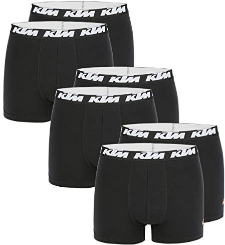 KTM by Freegun Boxershorts für Herren Unterwäsche Pant Men´s Boxer 6 er Pack, Farbe:Black, Bekleidungsgröße:L