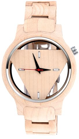 SUPBRO Holzuhren Herren Uhren Holz-Armbanduhr Natur Hölzerne Uhr für Männer Analog Armbanduhr Holzuhr Quarzwerk mit Holzarmband