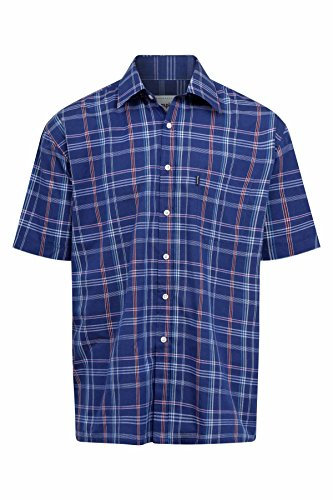 Champion Mens Checked Country Casual Short Sleeve Shirt Whitby Blue L