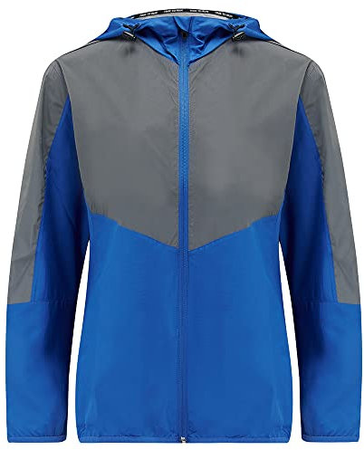 time to run Damen Winddichte Laufjacke Size XS Neues Blau/Silber