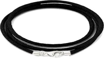 2mm Black Silk Cord Chain Necklace For Women With 925 Sterling Silver Lobster Clasp Hypoallergenic Thin Smooth Soft Rope Chain Necklace For Women Girl Boy 14-36inch (26)