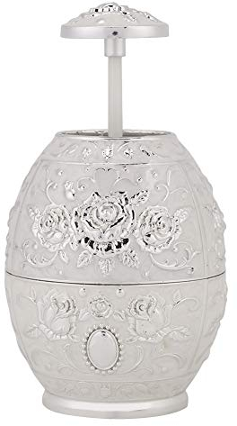 Zahnstocherspender, Zahnstocherhalter aus Metall, Zinklegierungsmuster, einziehbare Metallblume, Handpresse, Zahnstocherspender (Silbermuster), Zinklegierungsschale, Zahnstocherhalter, ganz