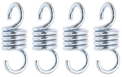 4 Stück Federhaken Ersatz Metall Swing Federhaken Hängefeder Haken Garten Zubehör für Hängesessel Hängematte Silber