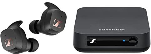 Sennheiser Sport True Wireless Ohrhörer – Bluetooth-In-Ear-Ohrhörer für einen sportlichen Lebensstil Schwarz & BT T100 Bluetooth-Audio-Transmitter für Hi-Fi oder Home Entertainment Schwarz