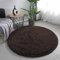 Aspire Homeware Runder Teppich für Wohnzimmer, 120 x 120 cm, für Schlafzimmer, rutschfest, modern, superweich, dicker Flor, klein, flauschig, zottelig, fusselfrei, Braun
