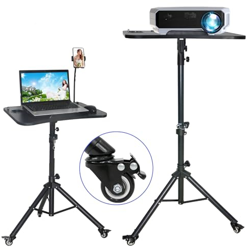 BNTTEAM Upgrade Portable Universal Floor Laptop Projector Tripod Mount Stand Bracket Height Adjustable 22-63inch Display Music Meeting Video