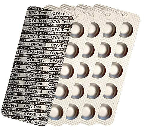harren24 Photometer Testtabletten Chlor DPD1, DPD3, Aktivsauerstoff DPD4, pH-Wert Phenol Red, Alkalinity M, CYA, Poollab Wassertester 50x 100x 250x 500x (CYA / 50x)