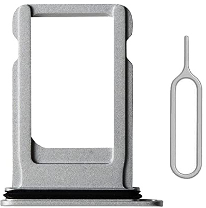 Perzework Single SIM Card Tray Holder Slot Replacement for iPhone SE 2020 / SE 2022/8 (White) with Waterproof Rubber Ring and Eject Pin