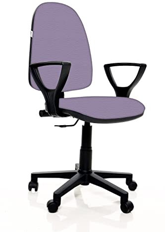 Sedia Da UfficioGalizia Prime Poltroncina Ergonomica Contatto Permanente schienale Regolabile In Altezza Sedile E Schienale Imbottiti In Tessuto Finta Pelle, certificato italiano (LILLA)