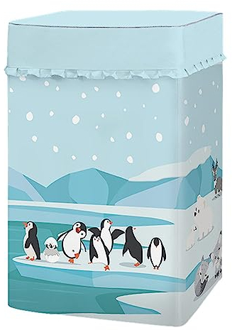 Odot Copertura Lavatrice per Asciugatrice, Coprilavatrice per Lavatrice a Carica Dall'Alto, Esterni Impermeabile Antipolvere Resistente Fodera per Lavatrice (XL-57x95x61cm,Pinguino Antartico)
