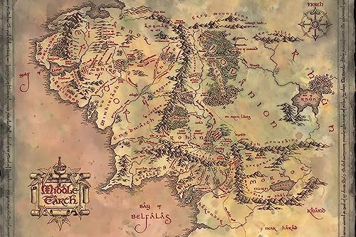 Laminiertes Maxi-Poster Herr der Ringe Mittelerde