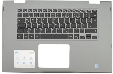Dell Inspiron 13 (7380) original Tastatur inkl. Topcase DE (deutsch) schwarz/grau mit Backlight für Fingerprint-Sensor