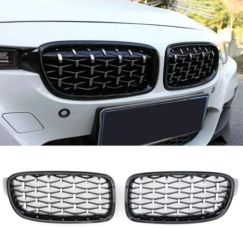 GCP PASST FÜR BMW 3ER F30 F31 KÜHLERGRILL DIAMANT GLANZ SCHWARZ