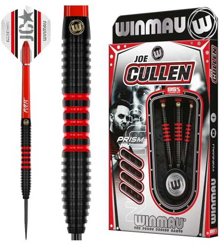 WINMAU Darts - Joe Cullen 85% Pro-Series 25g Professional Dart-Set mit Dart-Flüge und Dart-Schäften