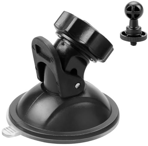 GLADFRESIT Car Dash Cam Mount bracket, Vehicle Video Recorder Suction Cup Holder with 360 Degree View for Driving DVR Camera Camcorder GPS