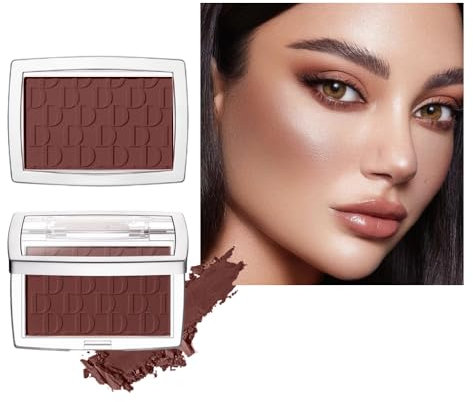 Paletta di blush opaca Silky Matte Blush Palette di lunga durata, contorno e Highlighter Makeup per un colore naturale da copertura in polvere (Mogano)