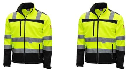 Nitras Motion Tex Viz 7171 Softshell-Warnschutzjacke - EN 20471 - Gelb - 3XL (Packung mit 2)