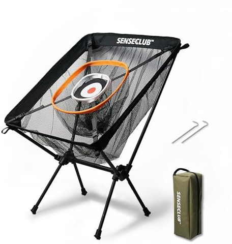 SENSECLUB Chipping-Netz und -Matte für drinnen, Golf-Übungsziel mit Tee und Bällen, Geschenkidee für Golfer im Garten