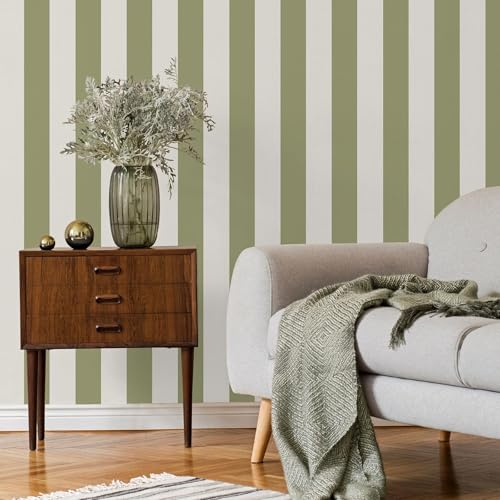 Fine Decor Juliette FD43459 - Carta da parati in vinile testurizzato a righe, design classico, per soggiorno elegante, camere, camere da letto o pareti caratteristiche, colore: salvia