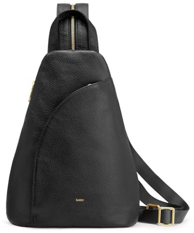 Kattee Sling Bag für Damen Umhängetasche Gürteltasche Brusttasche Top-Grain-Leder Tagesrucksack RFID-blockierend Reisen