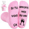 BISOUSOX Chaussettes Drôles pour Femmes Avec Grip - Taille 36-40 - Motif Petit Gâteau - Cadeau pour Maman, Grand-mère, Femme Enceinte - Anniversaire, Fête des Mères - 1 Paire