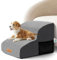 Masthome Dog Steps, 2-Step High Density Foam Dog Steps for Bed Sofa, Non-Slip Pet Ramp with Removable Washable Cover,Pet Stairs for Small Dogs Cats, Grey, 40x40x30cm