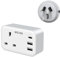 UK To Australia Plug Adapter with 3 USB, China New Zealand Australian Plug Adaptor from UK, 4 in 1 Grounded Charger UK to Australia Travel Plug Adaptor for AUS NZ Argentina Fiji and More (Type I)