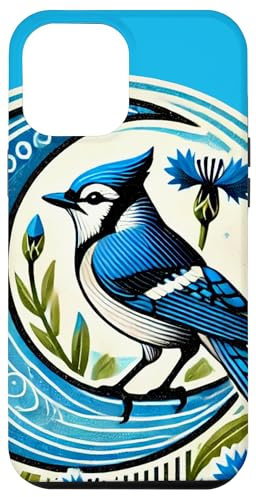 iPhone 13 Pro Max Blue Jay Illustration Bluejay Art Case