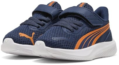 Puma Pounce Ac+ Inf Unisex Baby Sneaker, Persian Blue Orange Glo Puma White,